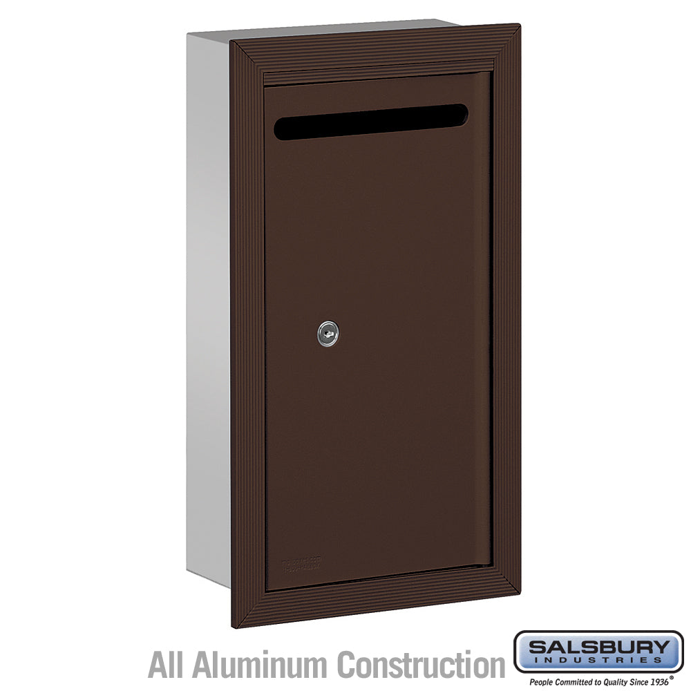 Letter Box (Includes Commercial Lock) - Slim - Recessed Mounted - Bronze - Private Access