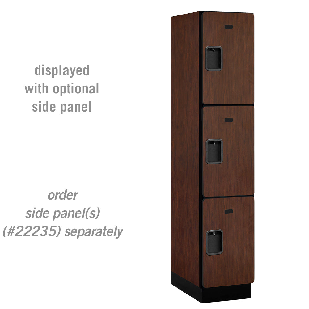 15" Wide Triple Tier Designer Wood Locker - 1 Wide - 6 Feet High - 21 Inches Deep - Mahogany