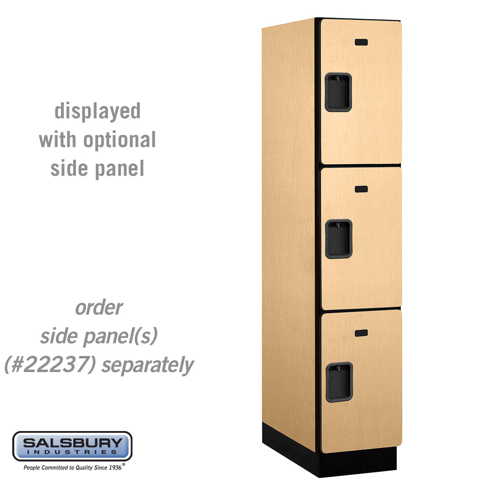 15" Wide Triple Tier Designer Wood Locker - 1 Wide - 6 Feet High - 24 Inches Deep - Maple