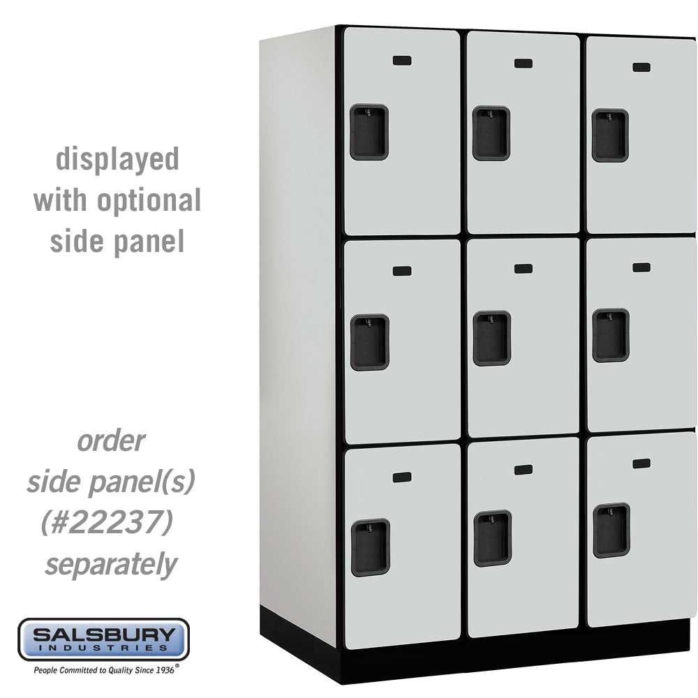 15" Wide Triple Tier Designer Wood Locker - 3 Wide - 6 Feet High - 24 Inches Deep - Gray