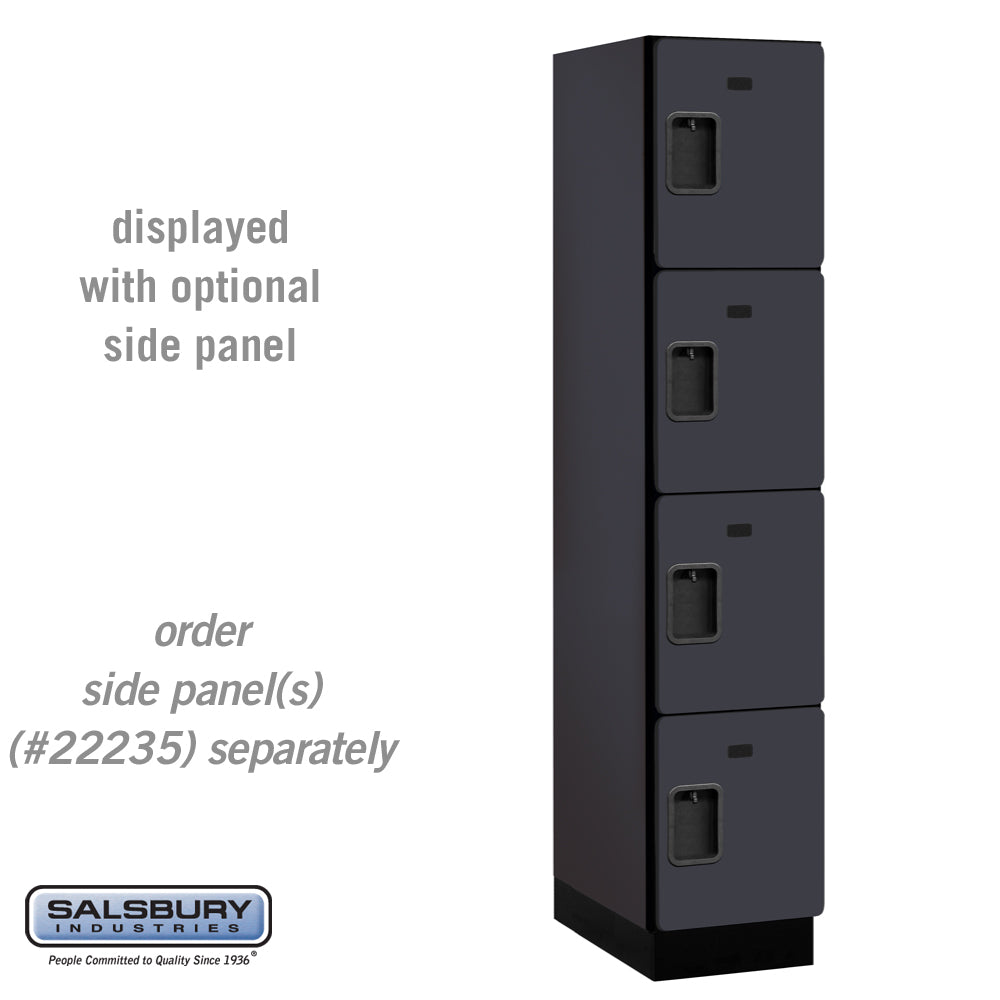 15" Wide Four Tier Designer Wood Locker - 1 Wide - 6 Feet High - 21 Inches Deep - Black