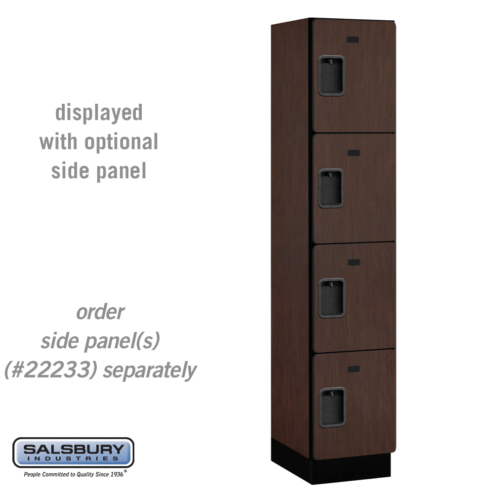 15" Wide Four Tier Designer Wood Locker - 1 Wide - 6 Feet High - 18 Inches Deep - Mahogany