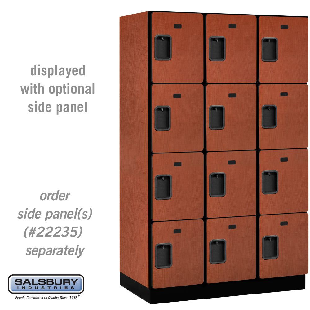 15" Wide Four Tier Designer Wood Locker - 3 Wide - 6 Feet High - 21 Inches Deep - Cherry