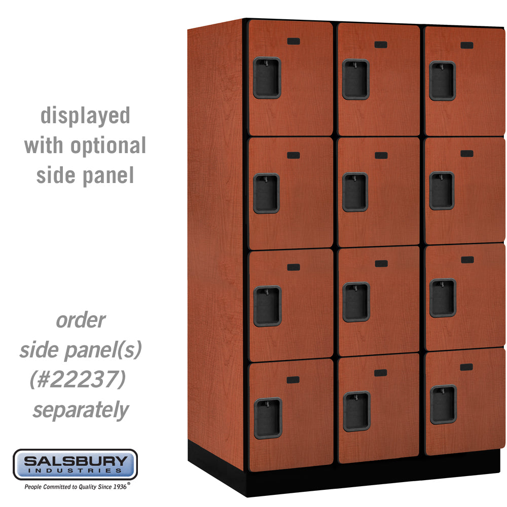 15" Wide Four Tier Designer Wood Locker - 3 Wide - 6 Feet High - 24 Inches Deep - Cherry