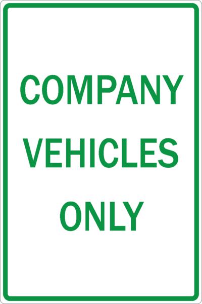 Zing Parking Sign, Company Vehicles Only, Recycled Aluminum, 12H"x18"