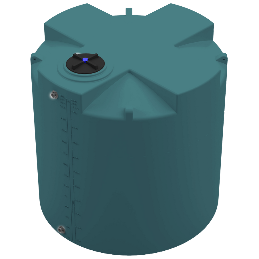 2500 GAL PROCHEM® PLUS POTABLE WATER TANK - LPE 1.0 FDA - GREEN  - DIA 95" x HGT 95" - LID 16" - BH FITTING T 1.5” / B 2” 