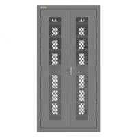 Thumbnail for Secure Charging Cabinet, 16 Gauge, 12 Shelves, 2 Drawers, 2 Power Strips, 36 x 24 x 72