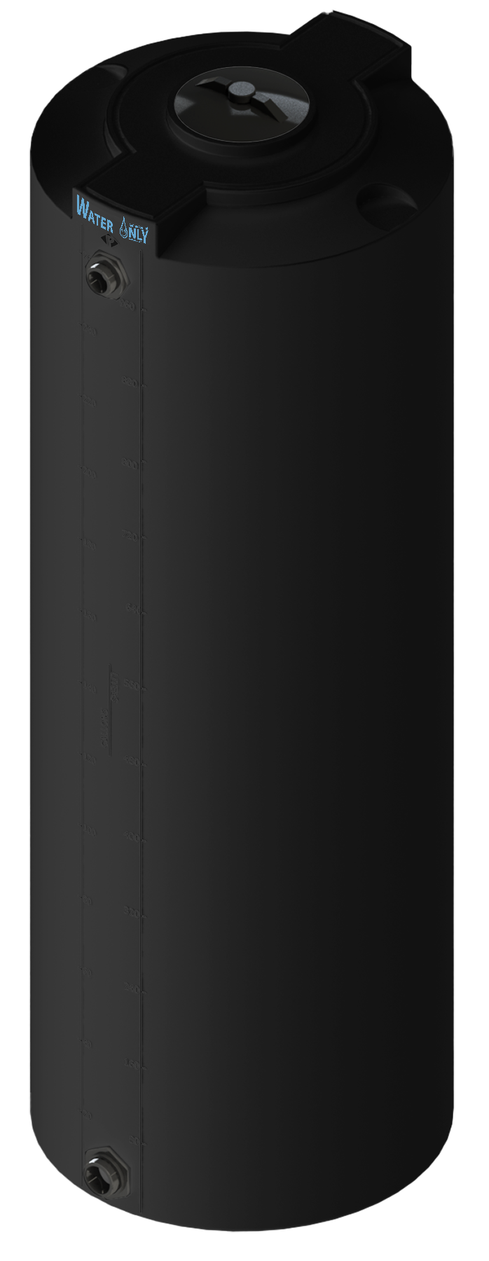 265 Gal ProChem® Potable Water Tank w/Bulkhead Fittings - Twist Lid 8" - LPE 1.0 - Black 