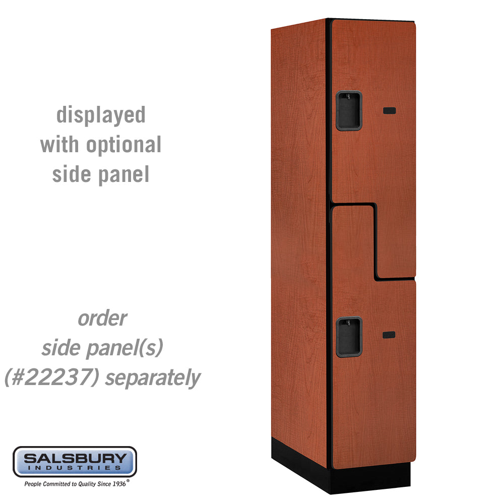 15" Wide Double Tier 'S' Style Designer Wood Locker - 1 Wide - 6 Feet High - 24 Inches Deep - Cherry