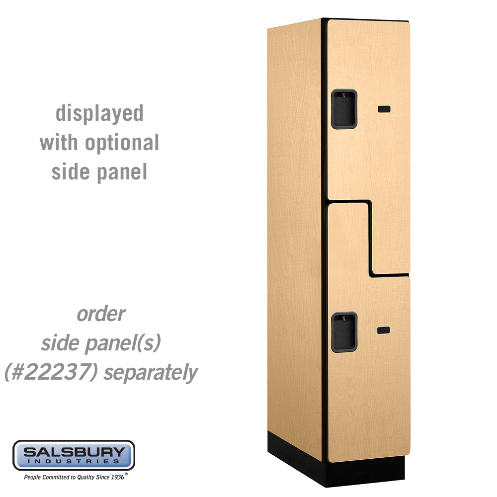 15" Wide Double Tier 'S' Style Designer Wood Locker - 1 Wide - 6 Feet High - 24 Inches Deep - Maple