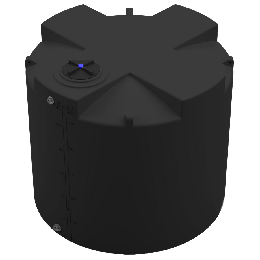 2800 GAL PROCHEM® PLUS POTABLE WATER TANK - LPE 1.0 FDA - BLACK  - DIA 102" x HGT 92" - LID 16" - BH FITTING T 1.5” / B 2” 