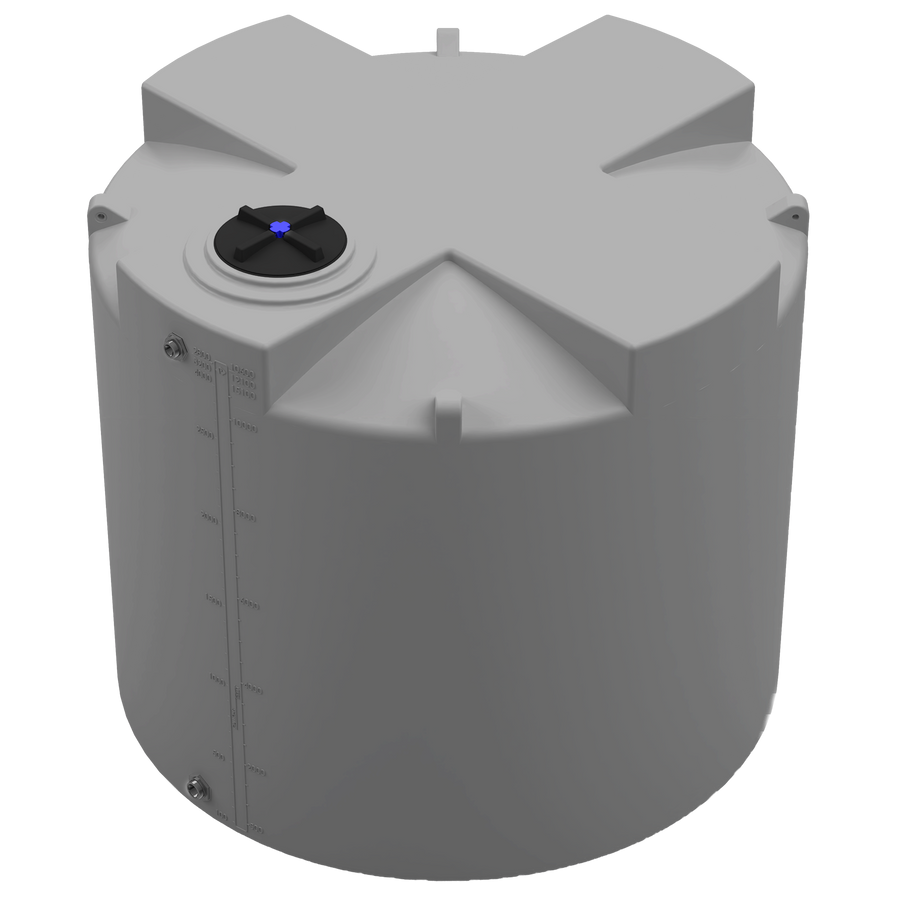 2800 GAL PROCHEM® PLUS POTABLE WATER TANK - LPE 1.0 FDA - GRAY  - DIA 102" x HGT 92" - LID 16" - BH FITTING T 1.5” / B 2” 