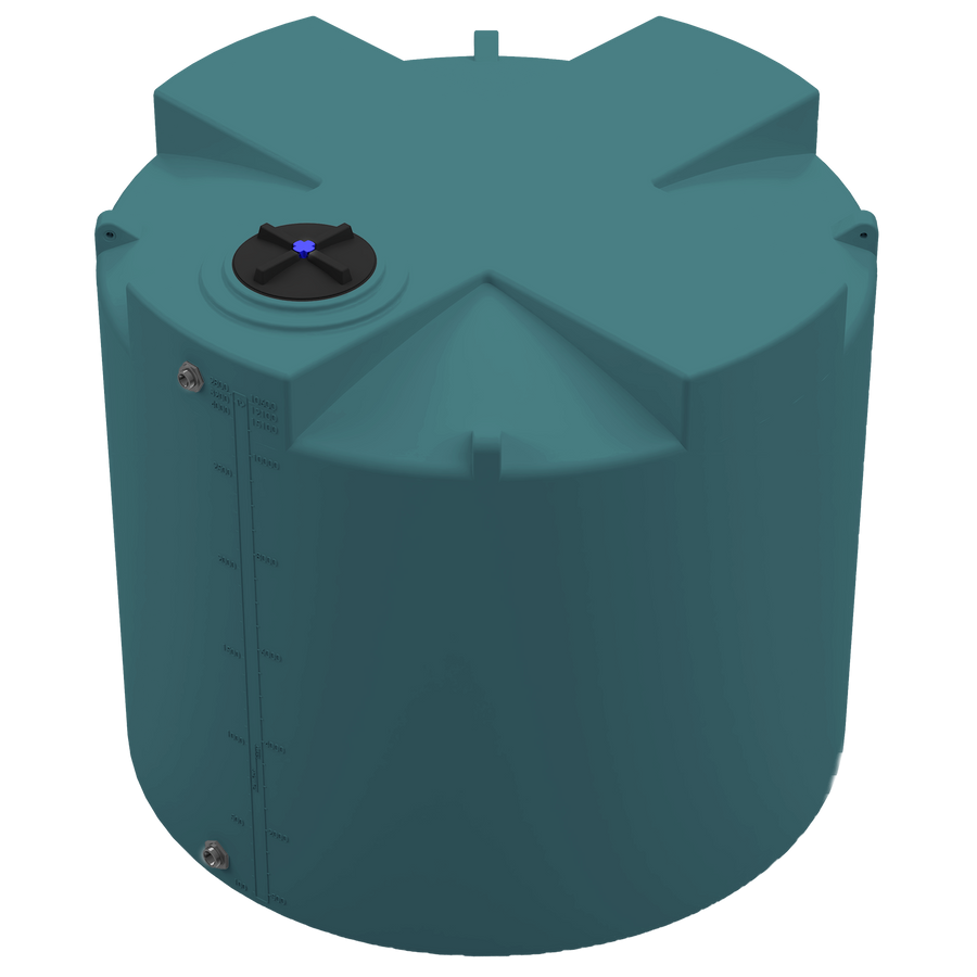 2800 GAL PROCHEM® PLUS POTABLE WATER TANK - LPE 1.0 FDA - GREEN  - DIA 102" x HGT 92" - LID 16" - BH FITTING T 1.5” / B 2” 