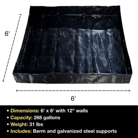 Justrite MightyBerm, 6' x 6' x 12"