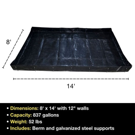 Justrite MightyBerm, 8' x 14' x 12"