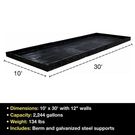 Justrite MightyBerm, 10' x 30' x 12"