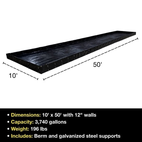 Justrite MightyBerm, 10' x 50' x 12"
