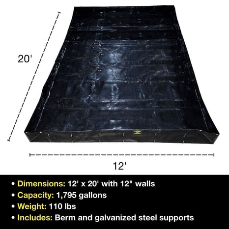 Justrite MightyBerm, 12’ x 20’ x 12”
