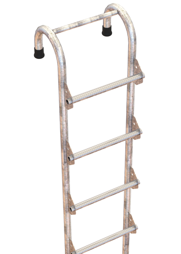 Galvanized Tank Access Ladder 15 Ft. 300 Lb. Capacity Silver