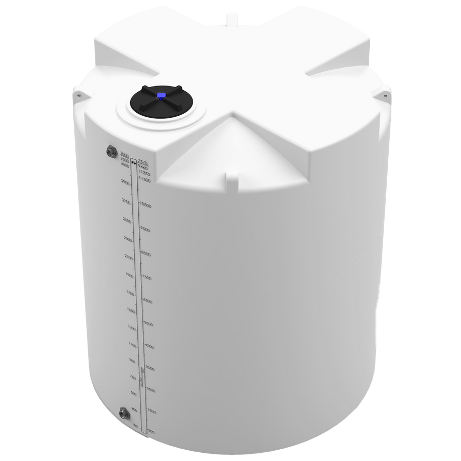 3000 GAL PROCHEM® PLUS POTABLE WATER TANK - LPE 1.0 FDA - NATURAL  - DIA 95" x HGT 112" - LID 16" - BH FITTING T 1.5” / B 2” 