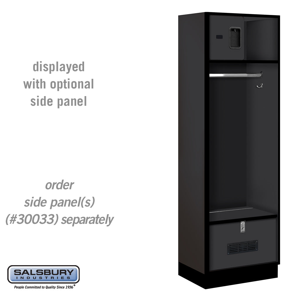 24" Wide Designer Wood Open Access Locker - 6 Feet High - 18 Inches Deep - Black