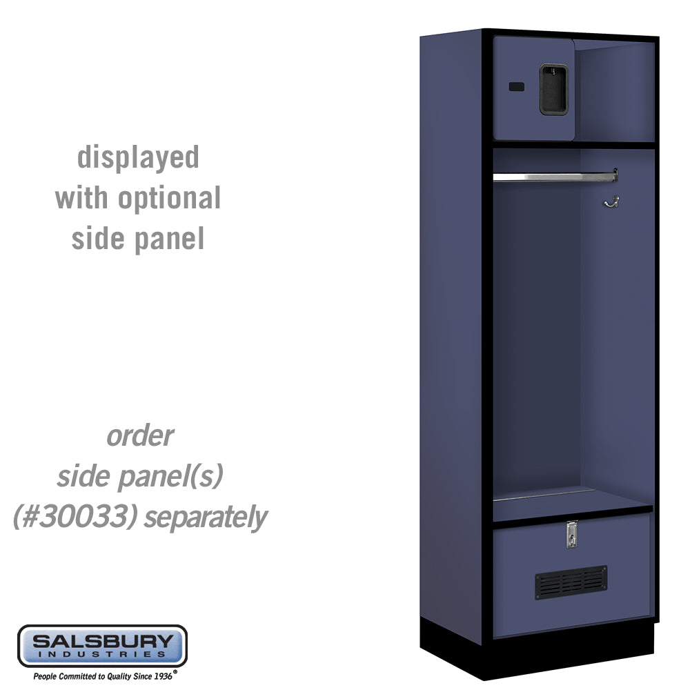 24" Wide Designer Wood Open Access Locker - 6 Feet High - 18 Inches Deep - Blue