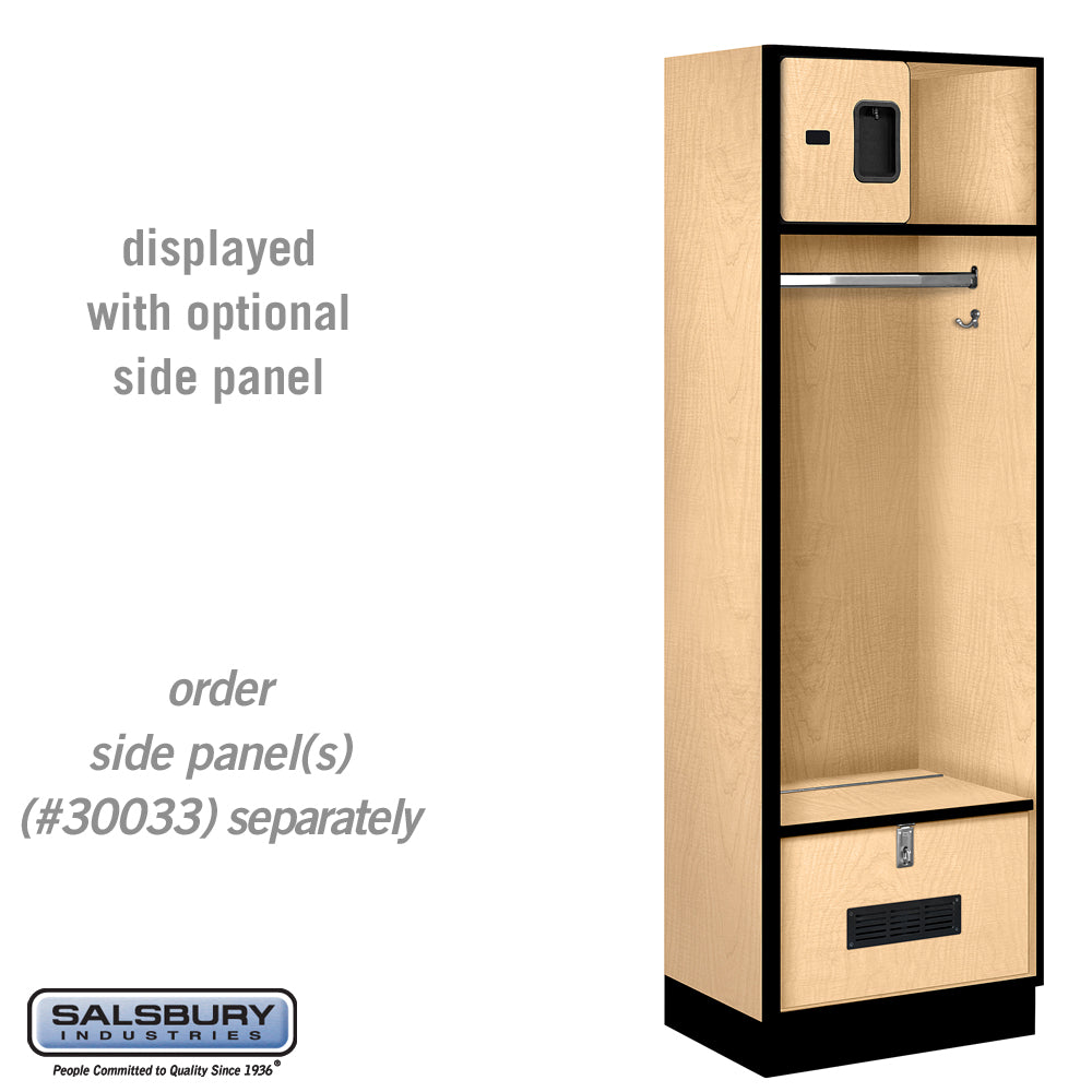 24" Wide Designer Wood Open Access Locker - 6 Feet High - 18 Inches Deep - Maple