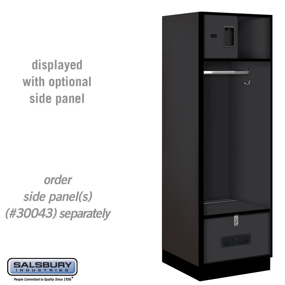 24" Wide Designer Wood Open Access Locker - 6 Feet High - 24 Inches Deep - Black