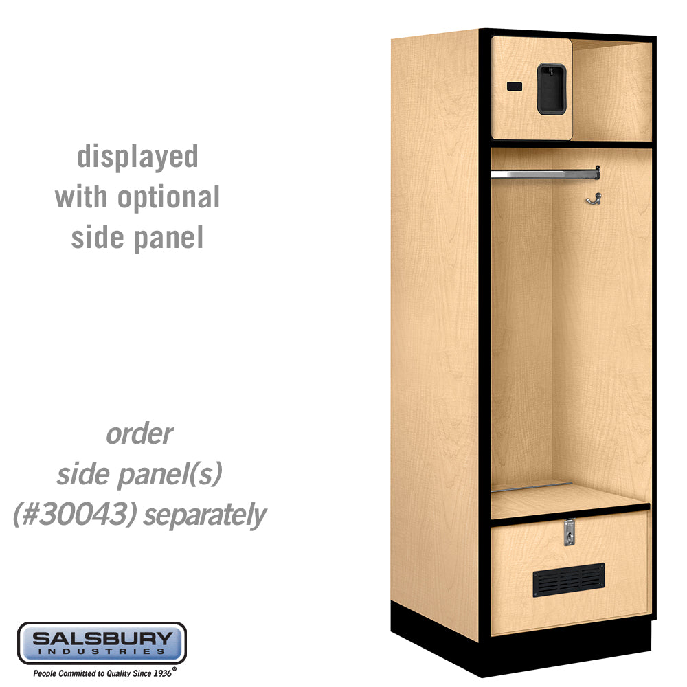 24" Wide Designer Wood Open Access Locker - 6 Feet High - 24 Inches Deep - Maple