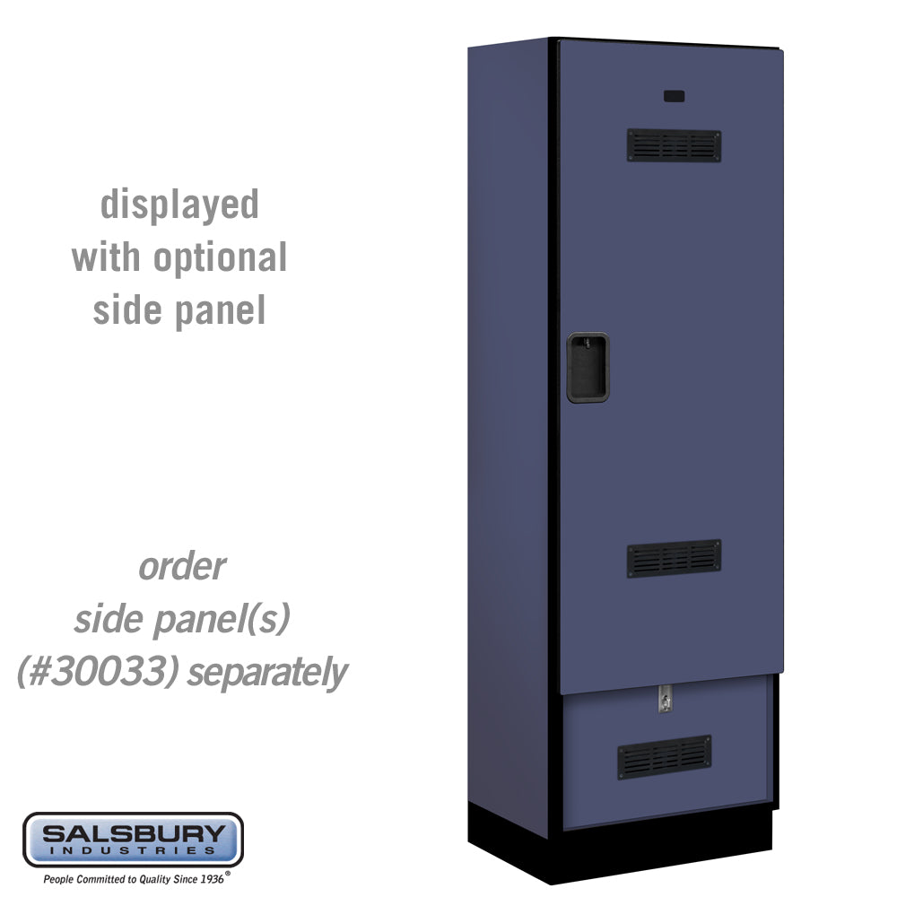 24" Wide Designer Wood Gear Locker - 6 Feet High - 18 Inches Deep - Blue