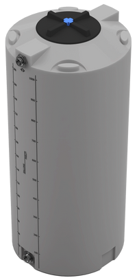 Thumbnail for 300 GAL PROCHEM® POTABLE WATER TANK W/BULKHEAD FITTINGS - LPE 1.0 FDA - DK GRAY  - DIA 35