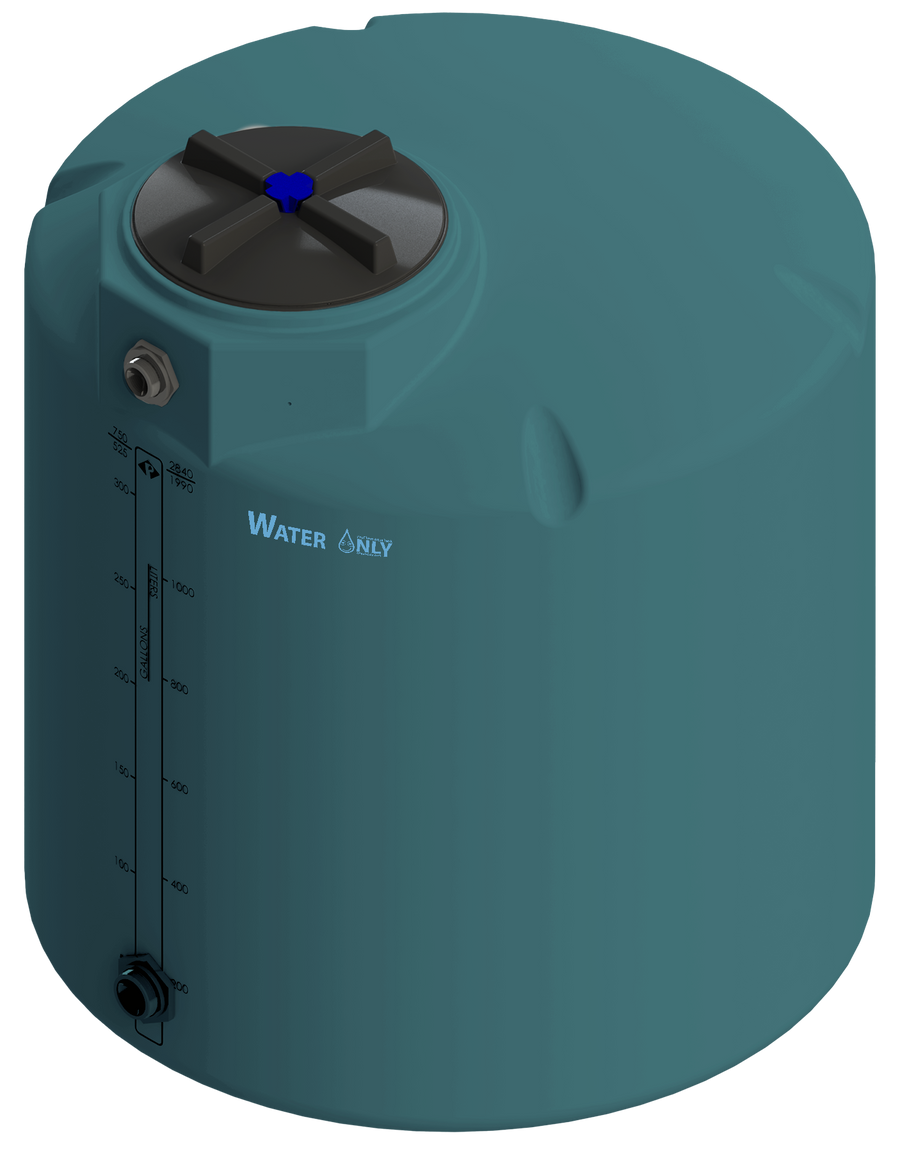 300 Gal ProChem® Potable Water Tank w/Bulkhead Fittings - Twist Lid 16" - LPE 1.0 - Green 