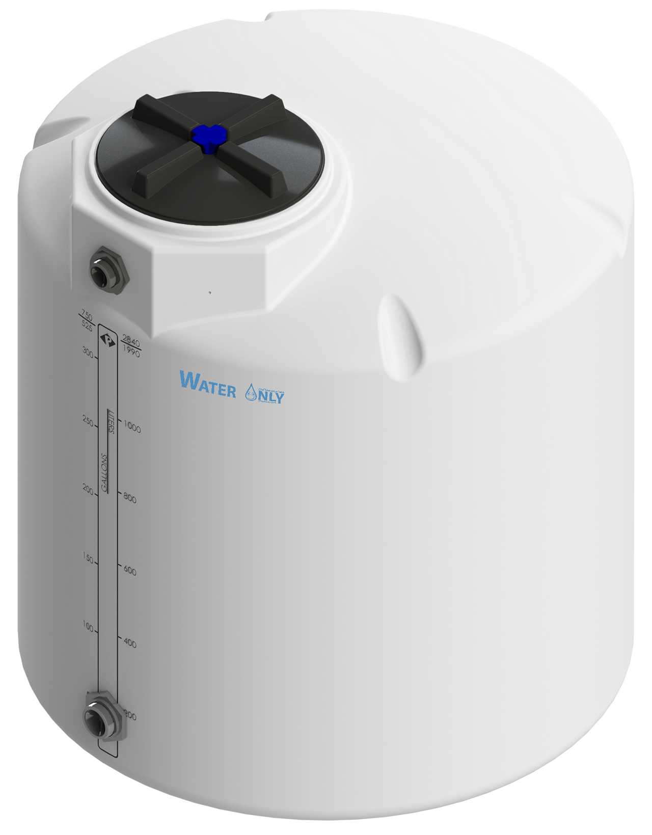 300 Gal ProChem® Potable Water Tank w/Bulkhead Fittings - Twist Lid 16" - LPE 1.0 - Natural 