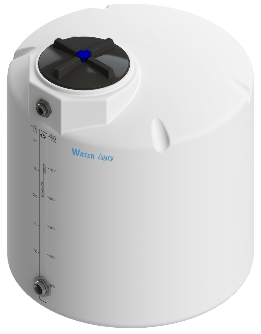 300 Gal ProChem® Potable Water Tank w/Bulkhead Fittings - Twist Lid 16" - LPE 1.0 - Natural 