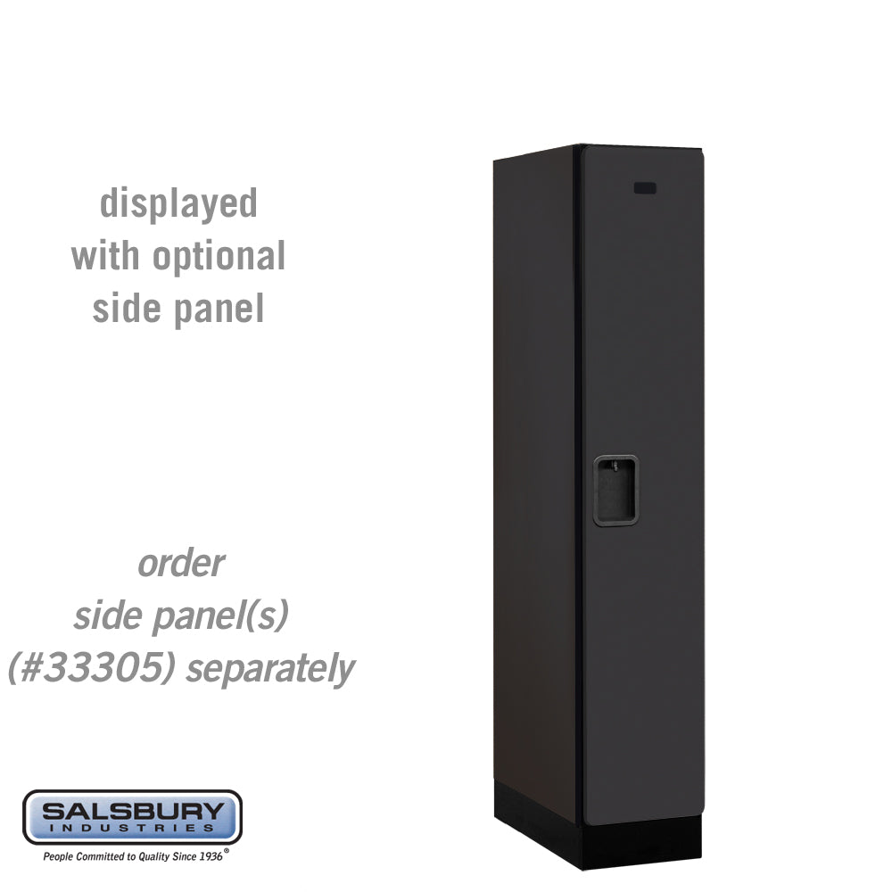 12" Wide Single Tier Designer Wood Locker - 1 Wide - 5 Feet High - 21 Inches Deep - Black