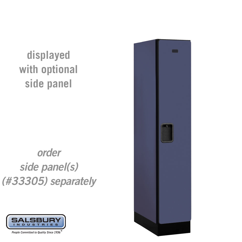 12" Wide Single Tier Designer Wood Locker - 1 Wide - 5 Feet High - 21 Inches Deep - Blue