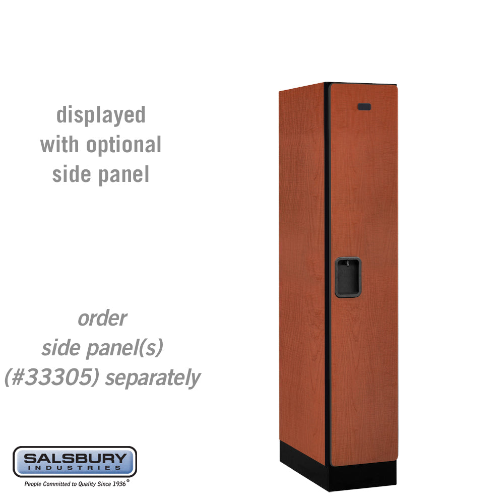 12" Wide Single Tier Designer Wood Locker - 1 Wide - 5 Feet High - 21 Inches Deep - Cherry