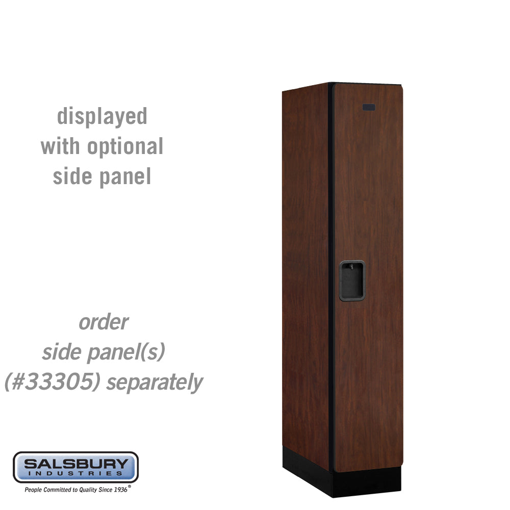 12" Wide Single Tier Designer Wood Locker - 1 Wide - 5 Feet High - 21 Inches Deep - Mahogany