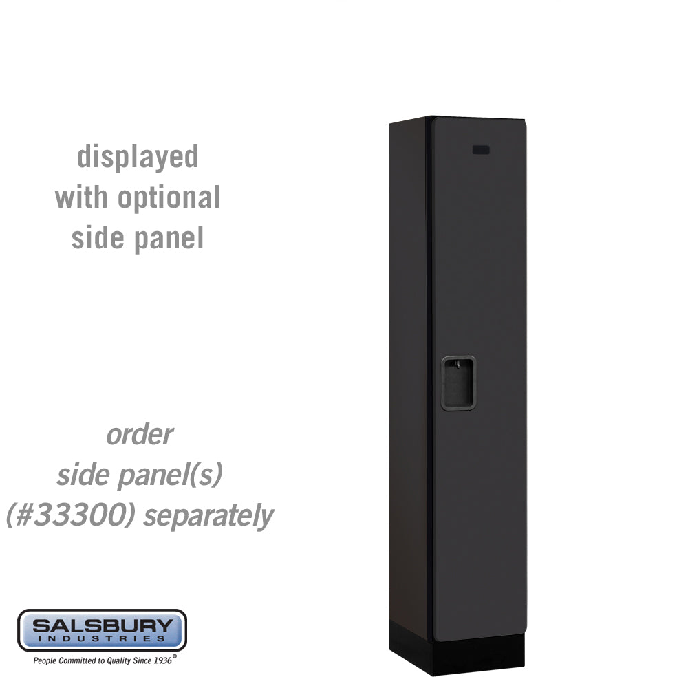 12" Wide Single Tier Designer Wood Locker - 1 Wide - 5 Feet High - 15 Inches Deep - Black