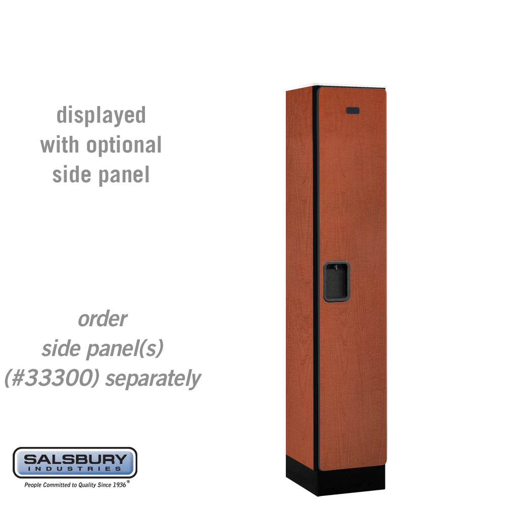 12" Wide Single Tier Designer Wood Locker - 1 Wide - 5 Feet High - 15 Inches Deep - Cherry