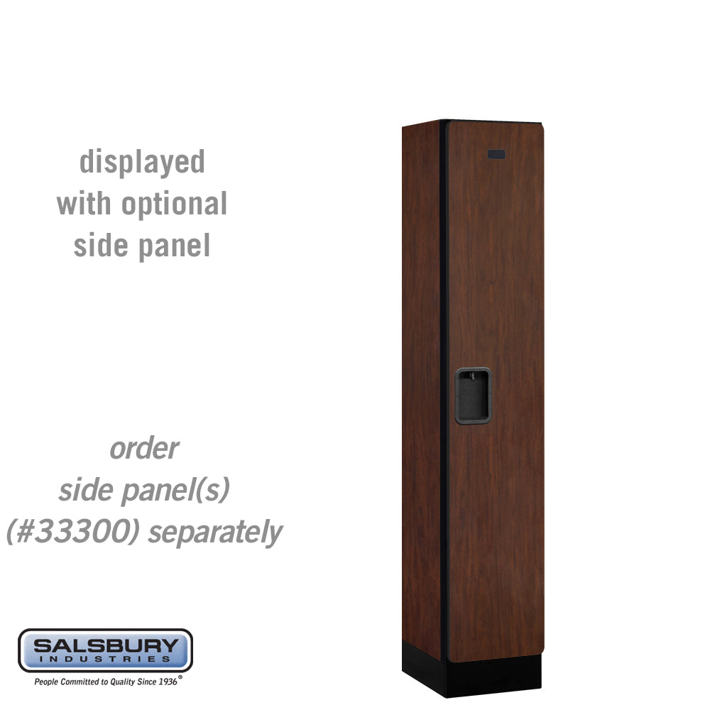 12" Wide Single Tier Designer Wood Locker - 1 Wide - 5 Feet High - 15 Inches Deep - Mahogany