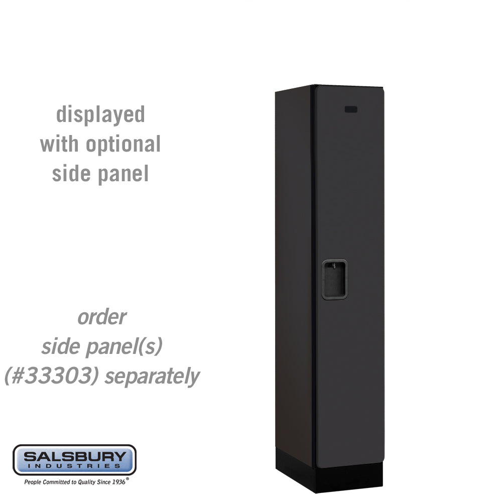 12" Wide Single Tier Designer Wood Locker - 1 Wide - 5 Feet High - 18 Inches Deep - Black