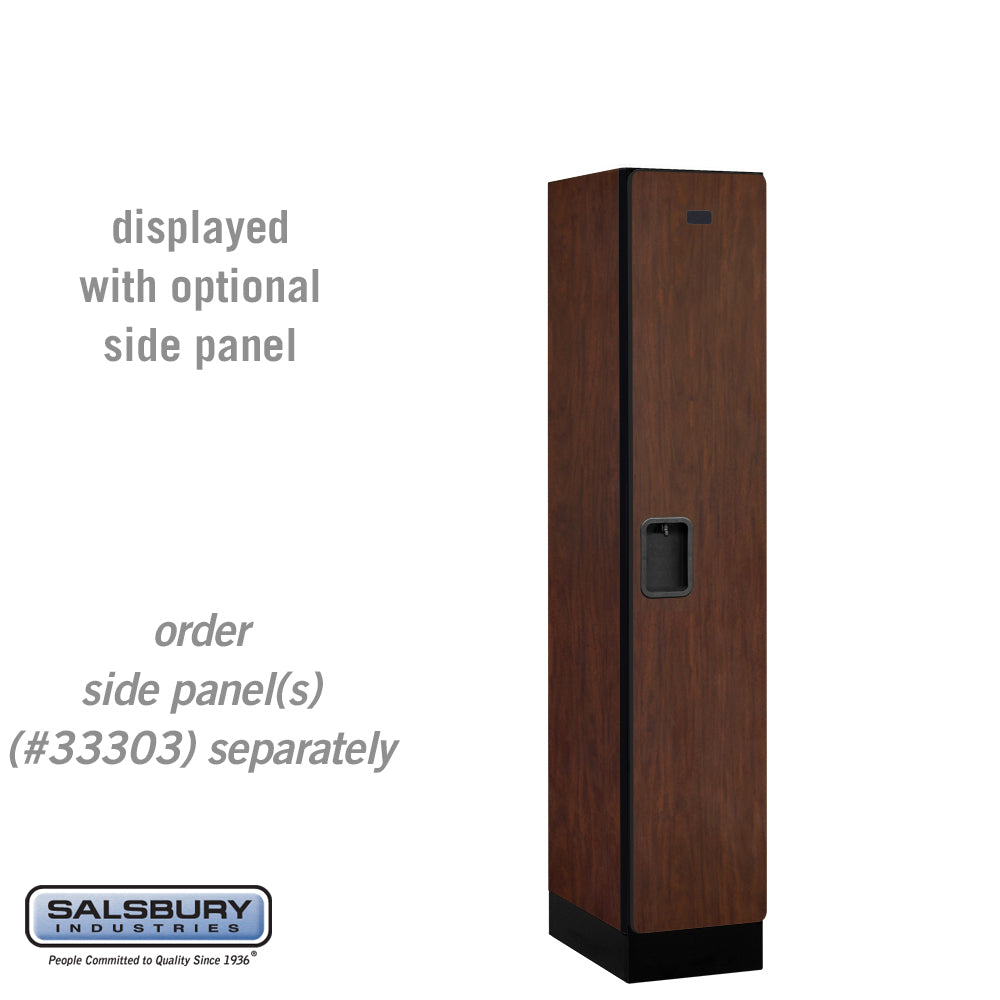 12" Wide Single Tier Designer Wood Locker - 1 Wide - 5 Feet High - 18 Inches Deep - Mahogany