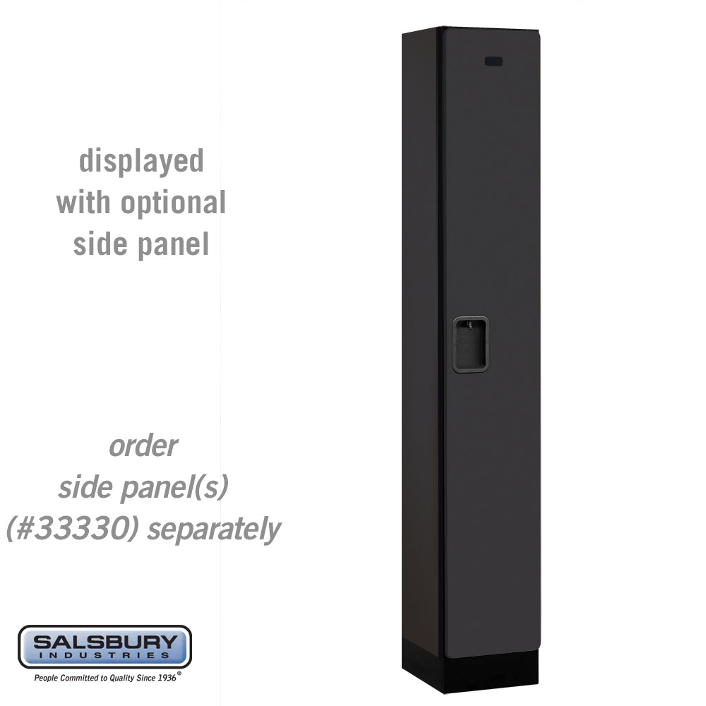 12" Wide Single Tier Designer Wood Locker - 1 Wide - 6 Feet High - 15 Inches Deep - Black