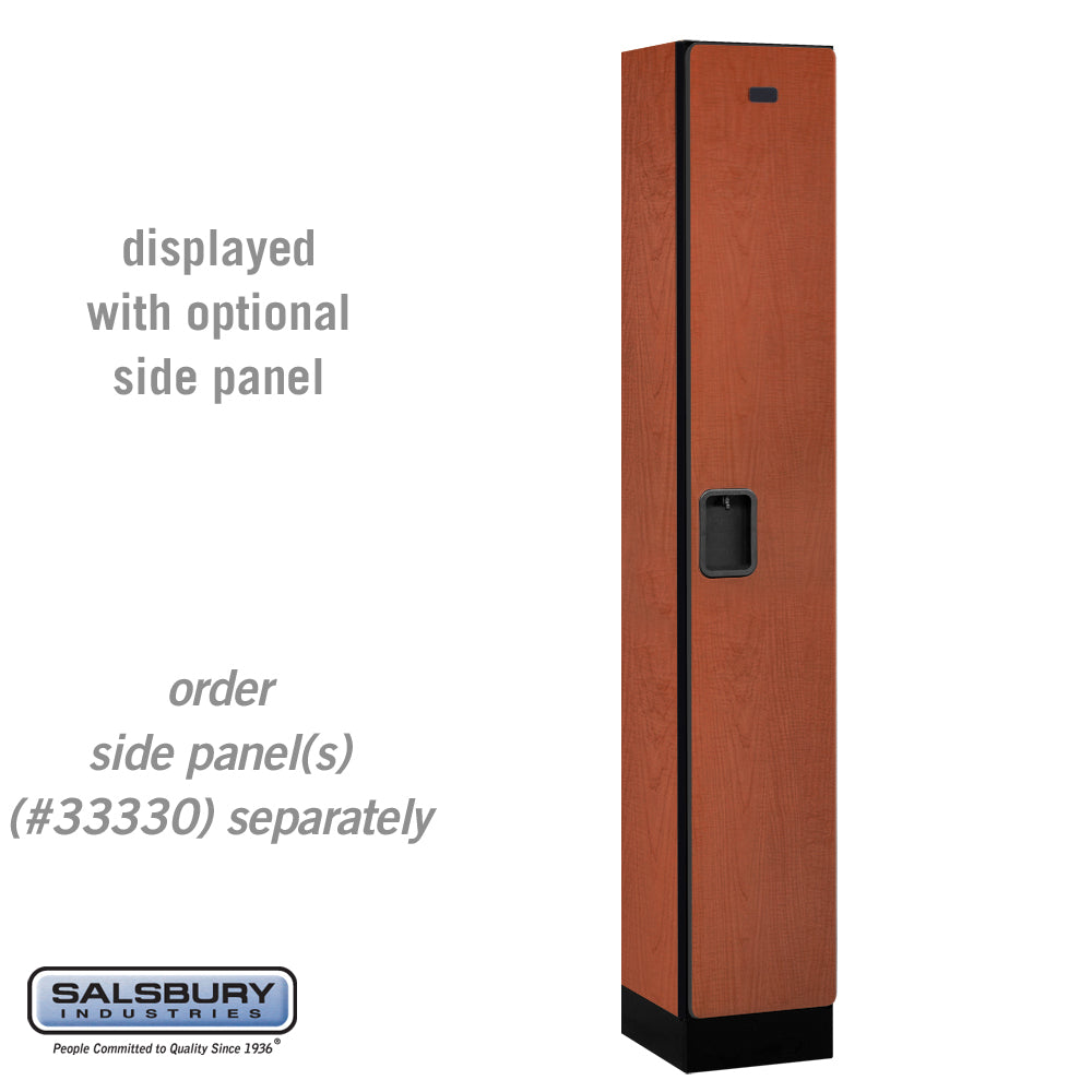 12" Wide Single Tier Designer Wood Locker - 1 Wide - 6 Feet High - 15 Inches Deep - Cherry