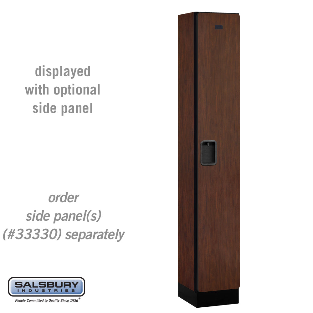 12" Wide Single Tier Designer Wood Locker - 1 Wide - 6 Feet High - 15 Inches Deep - Mahogany