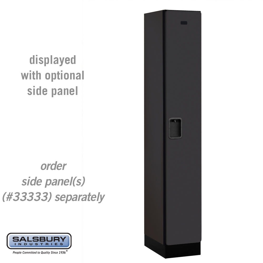 12" Wide Single Tier Designer Wood Locker - 1 Wide - 6 Feet High - 18 Inches Deep - Black