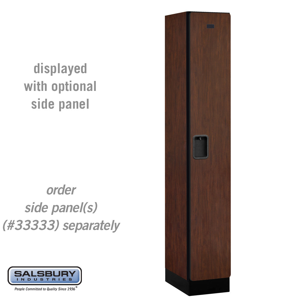 12" Wide Single Tier Designer Wood Locker - 1 Wide - 6 Feet High - 18 Inches Deep - Mahogany