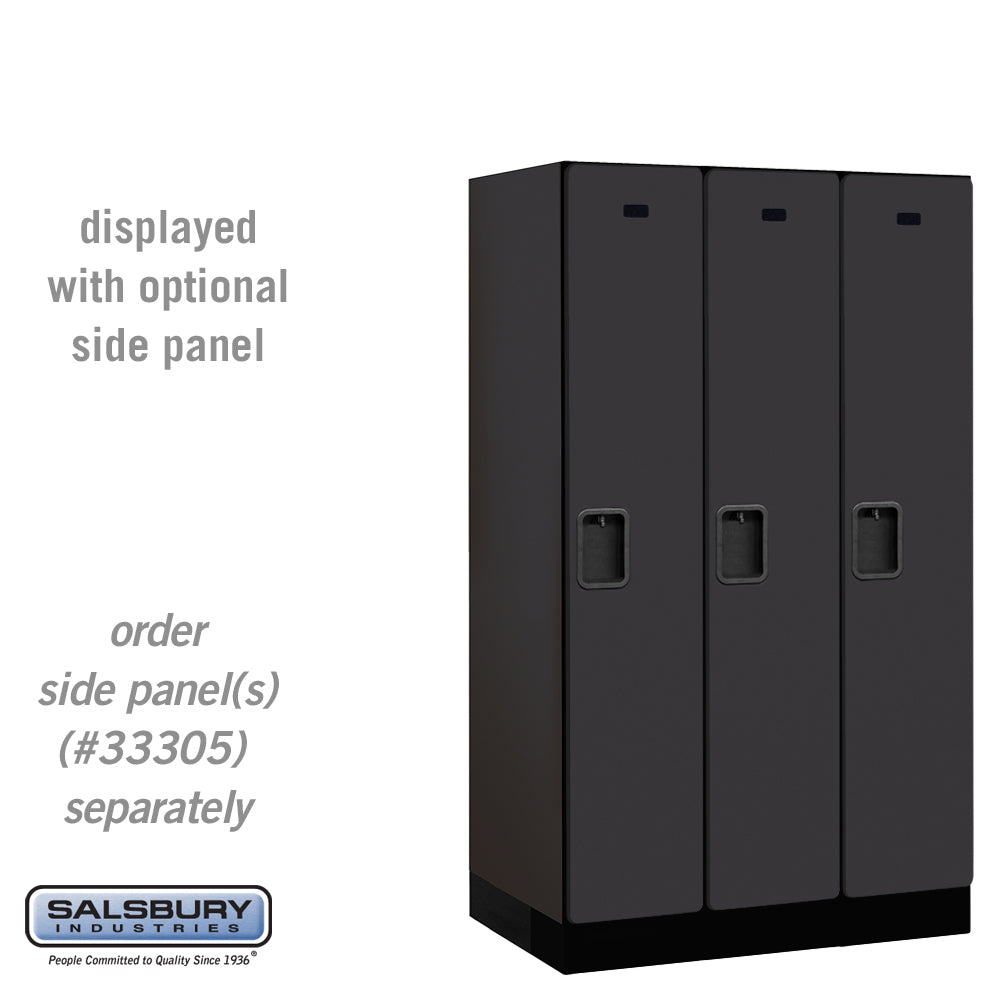 12" Wide Single Tier Designer Wood Locker - 3 Wide - 5 Feet High - 21 Inches Deep - Black