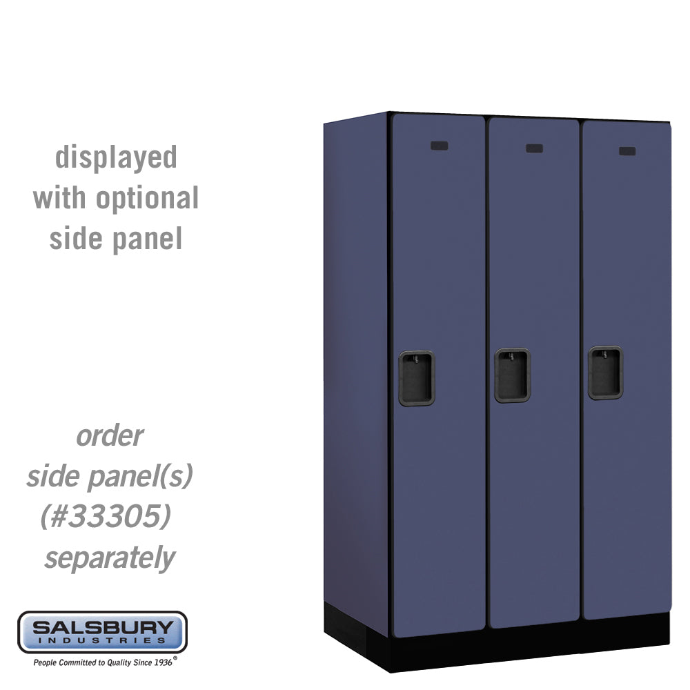 12" Wide Single Tier Designer Wood Locker - 3 Wide - 5 Feet High - 21 Inches Deep - Blue